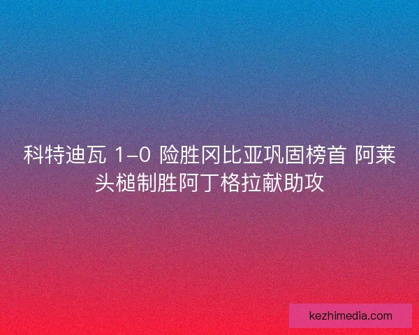 科特迪瓦 1-0 险胜冈比亚巩固榜首 阿莱头槌制胜阿丁格拉献助攻