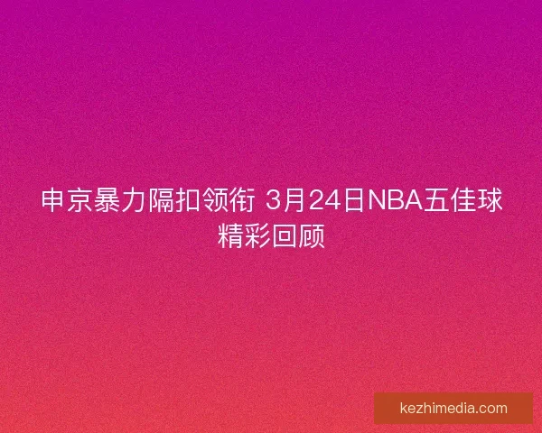 申京暴力隔扣领衔 3月24日NBA五佳球精彩回顾